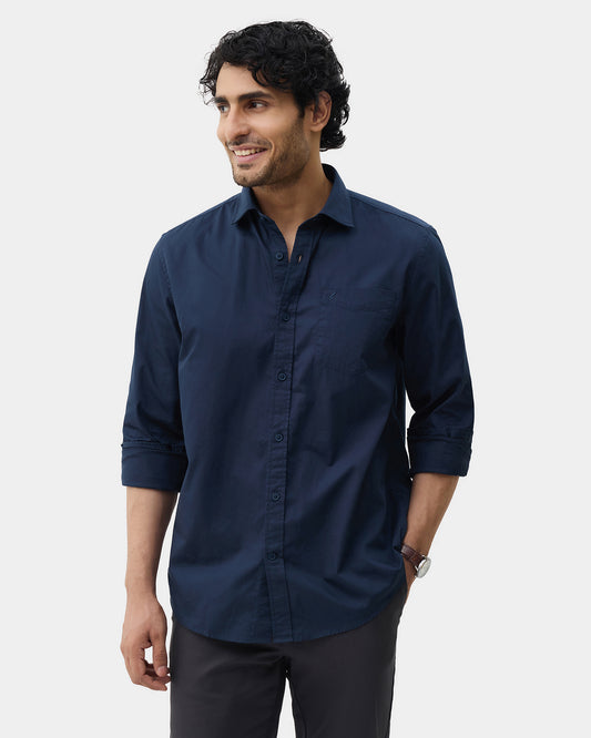 Dark Blue Solid Shirt - Zento