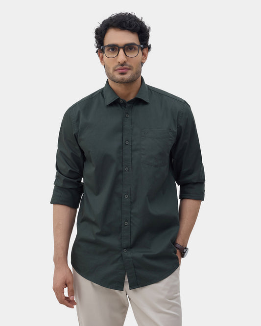 Dark Green Solid Shirt - Zento