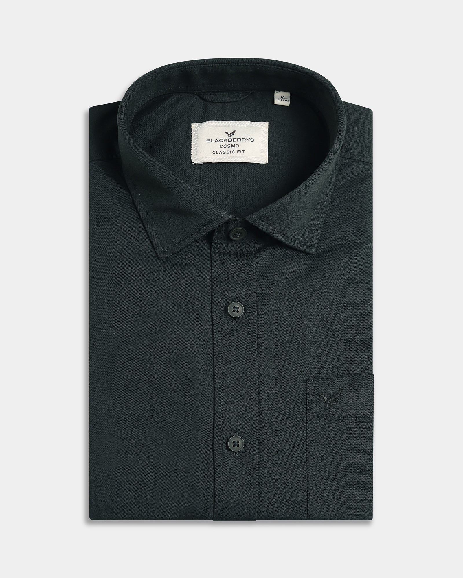 Dark Green Solid Shirt - Zento