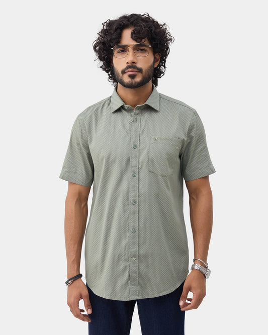 Green Textured Shirt - Jemy