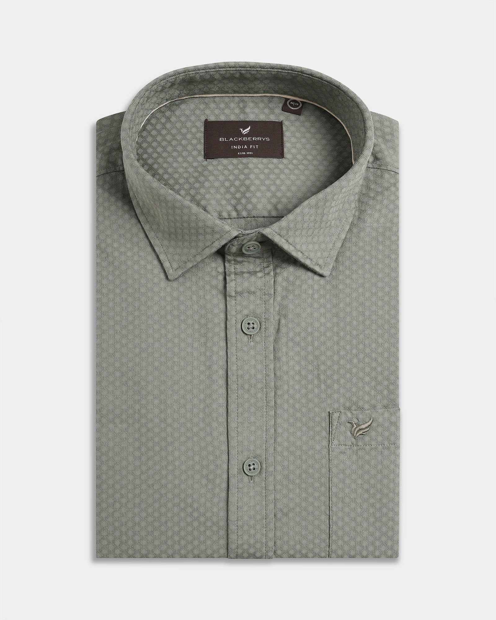 Green Textured Shirt - Jemy