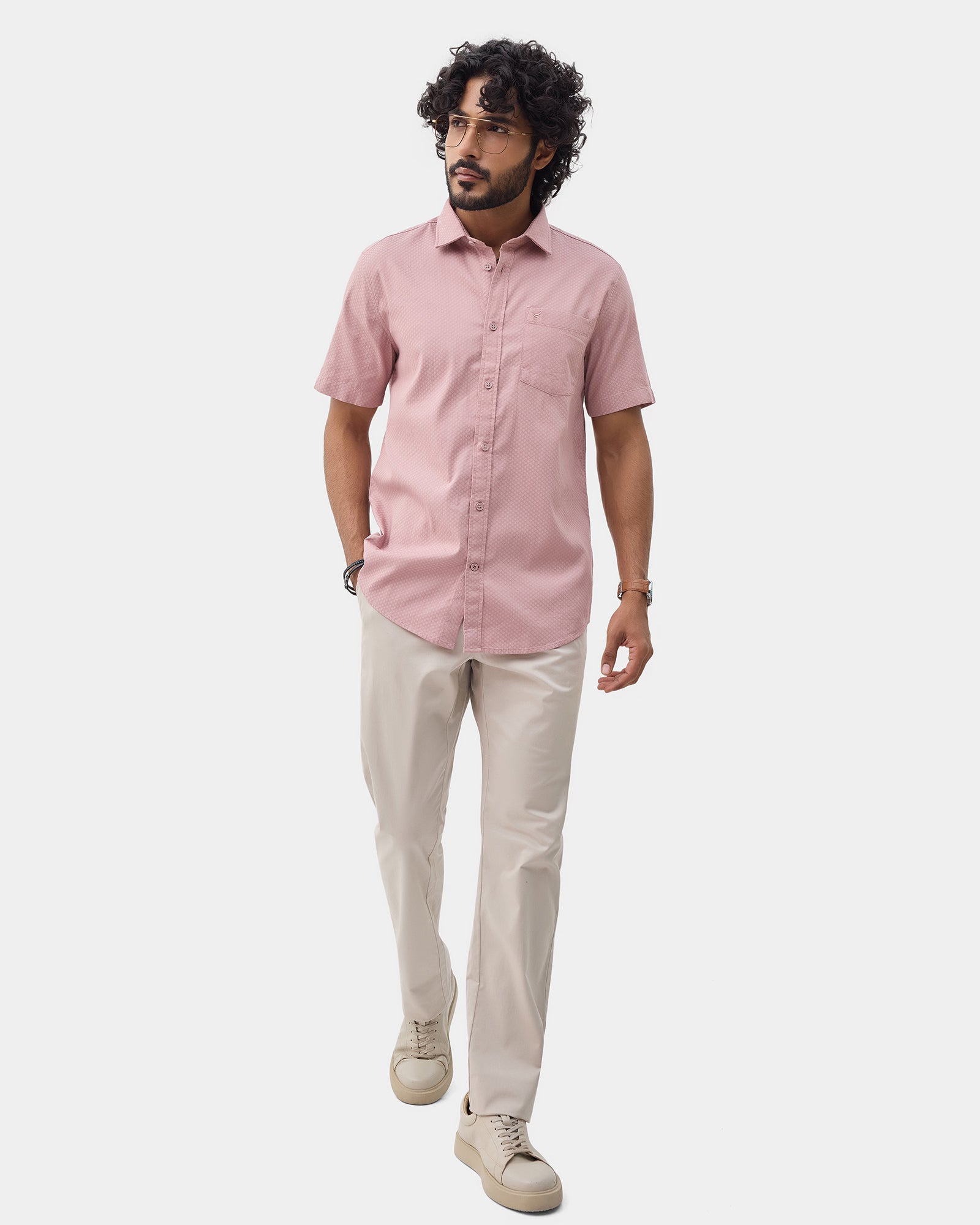 Dusty Pink Textured Shirt - Jemy