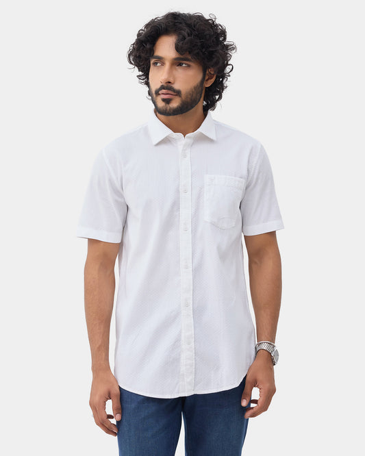 White Textured Shirt - Jemy
