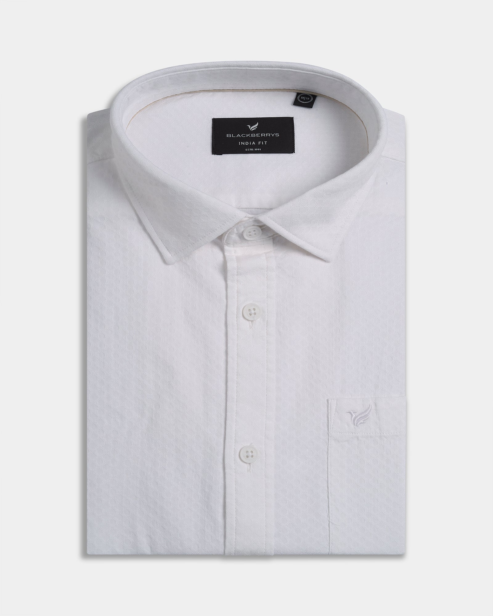 White Textured Shirt - Jemy