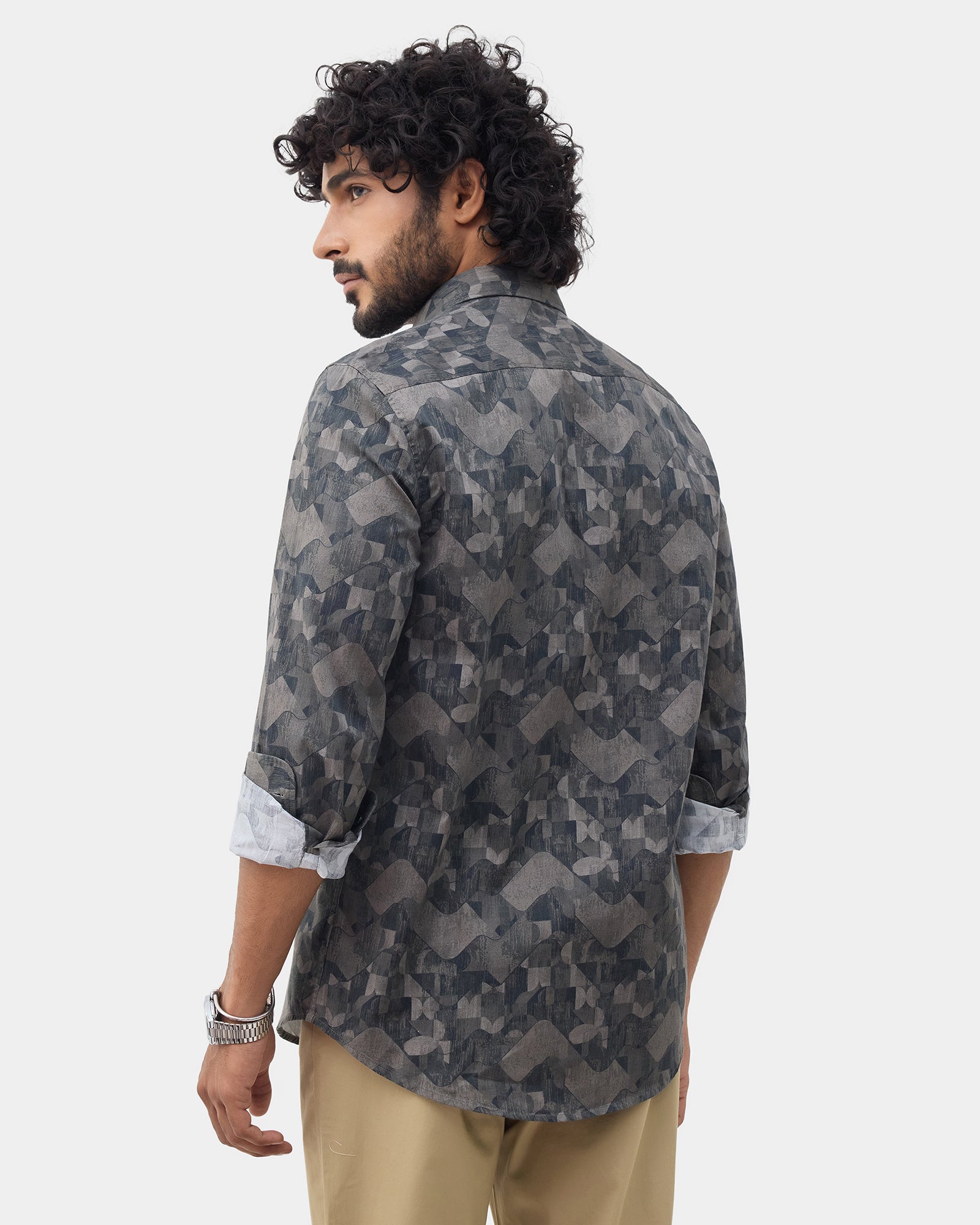Dark Olive Printed Shirt - Zykos