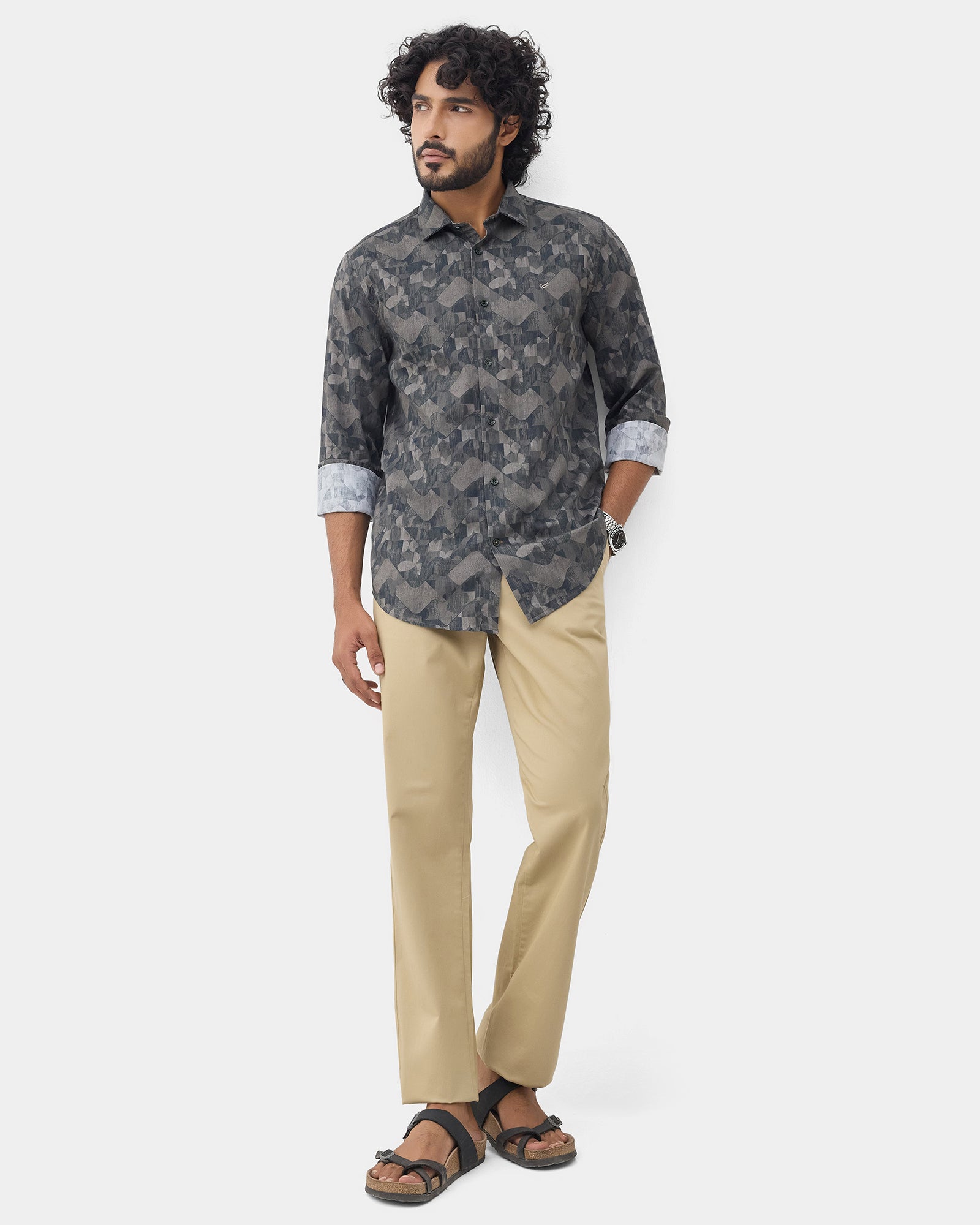 Dark Olive Printed Shirt - Zykos
