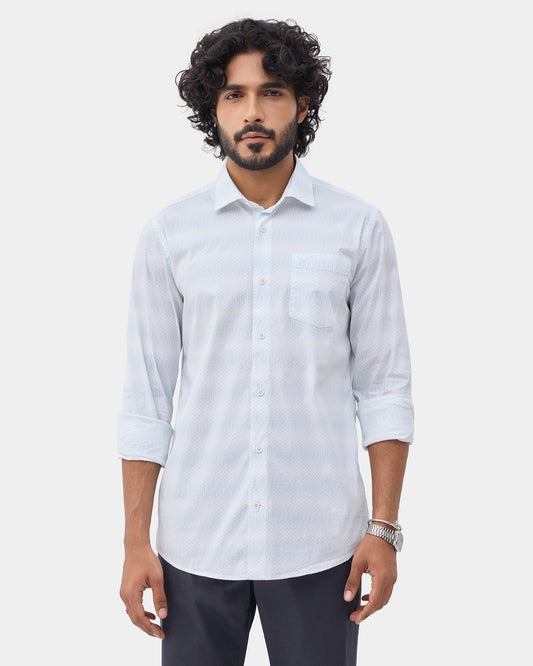 Light Blue Printed Shirt - Fanos