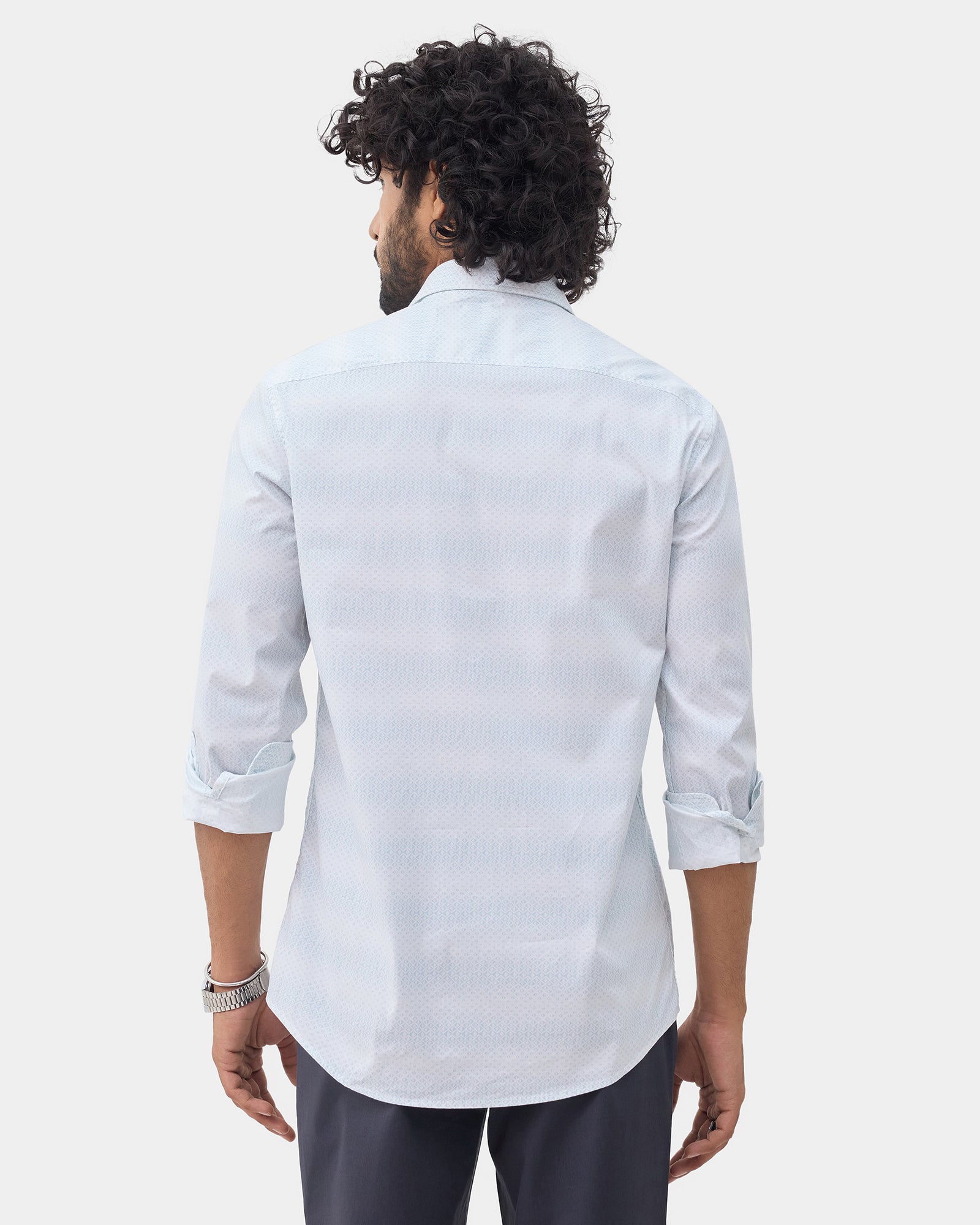 Light Blue Printed Shirt - Fanos