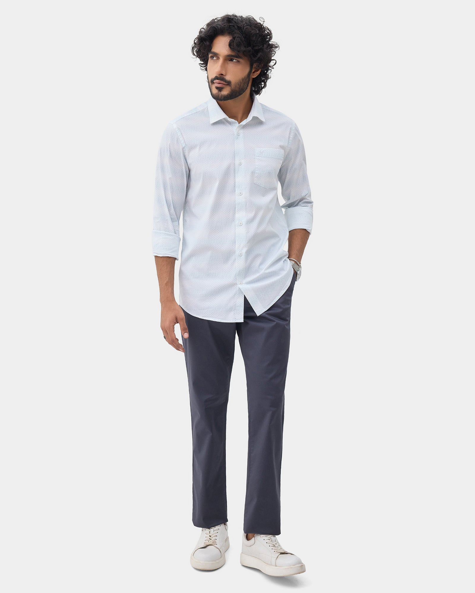 Light Blue Printed Shirt - Fanos