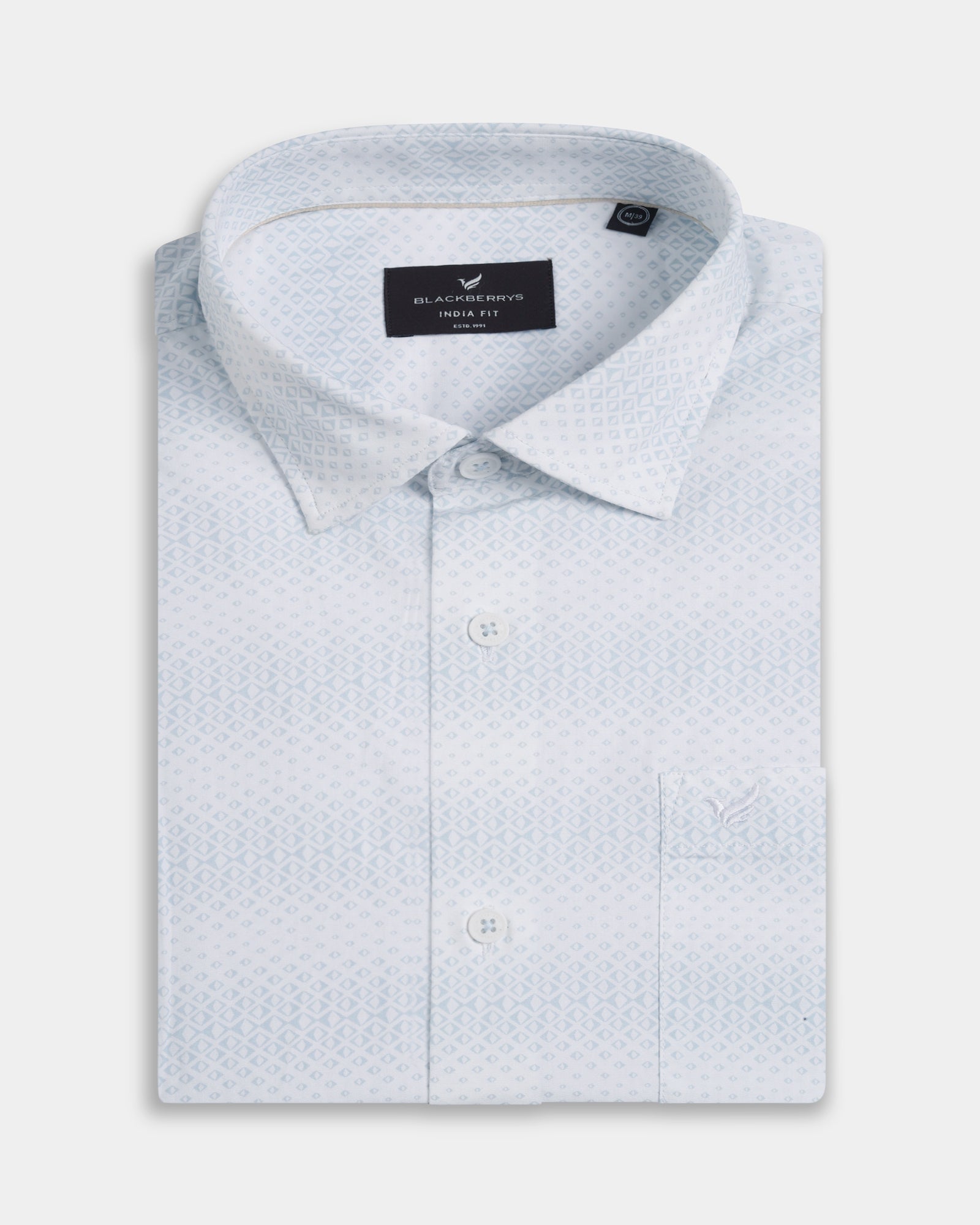 Light Blue Printed Shirt - Fanos