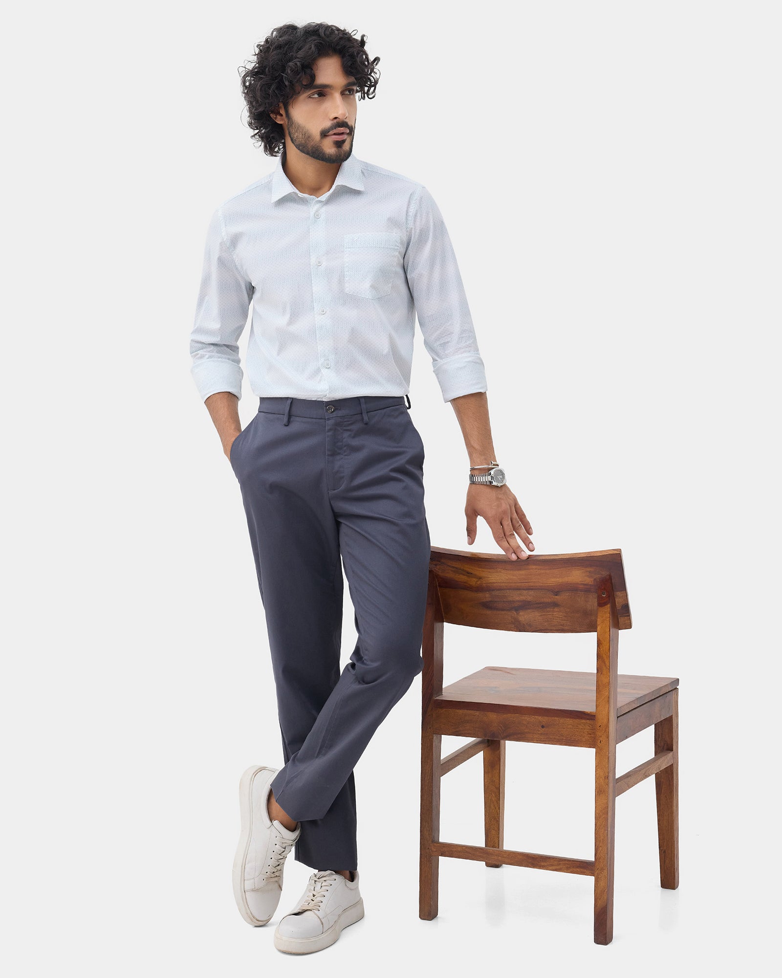 Light Blue Printed Shirt - Fanos