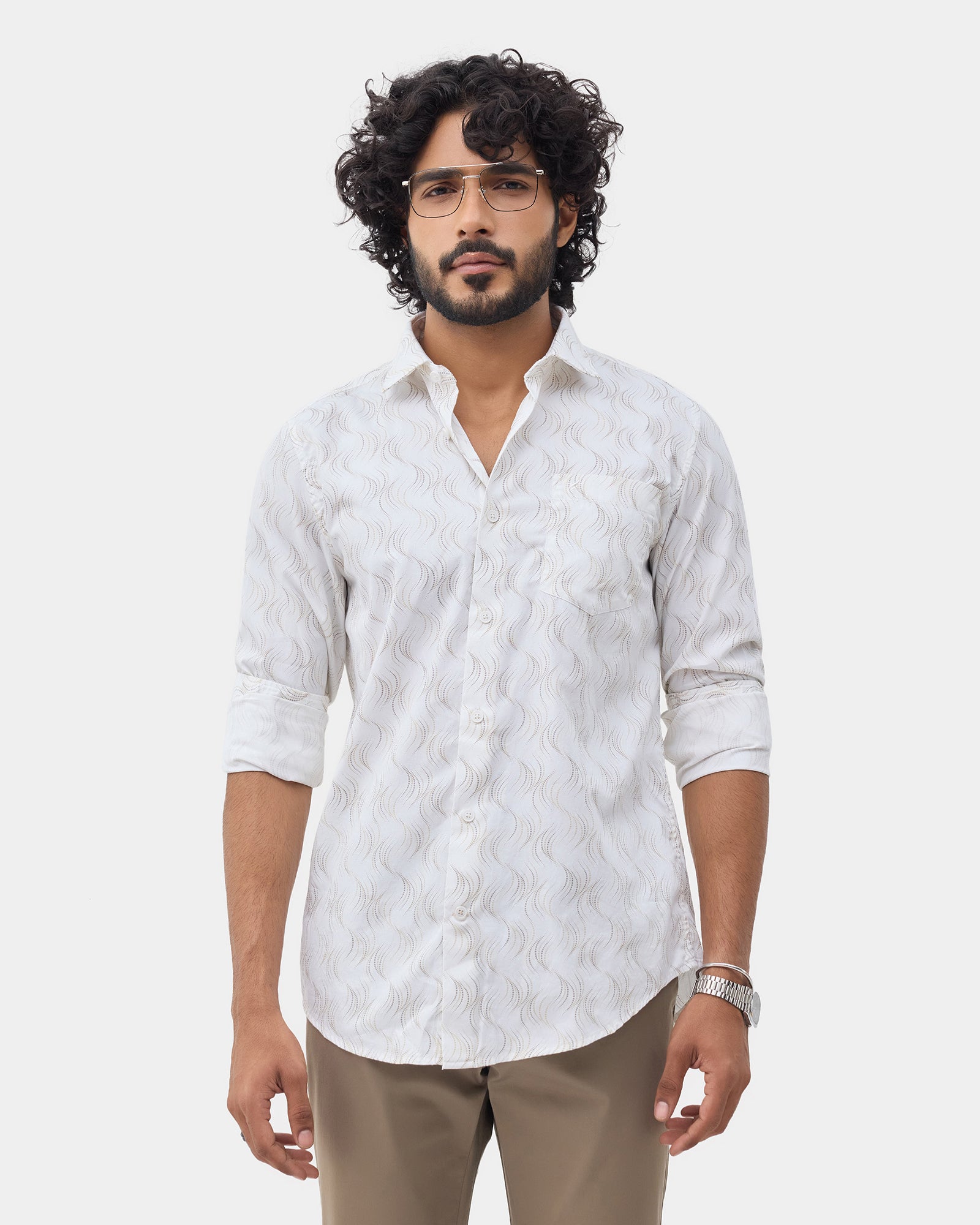 LONG SLEEVE INDIA FIT ALL OVER PRINT SHIRT