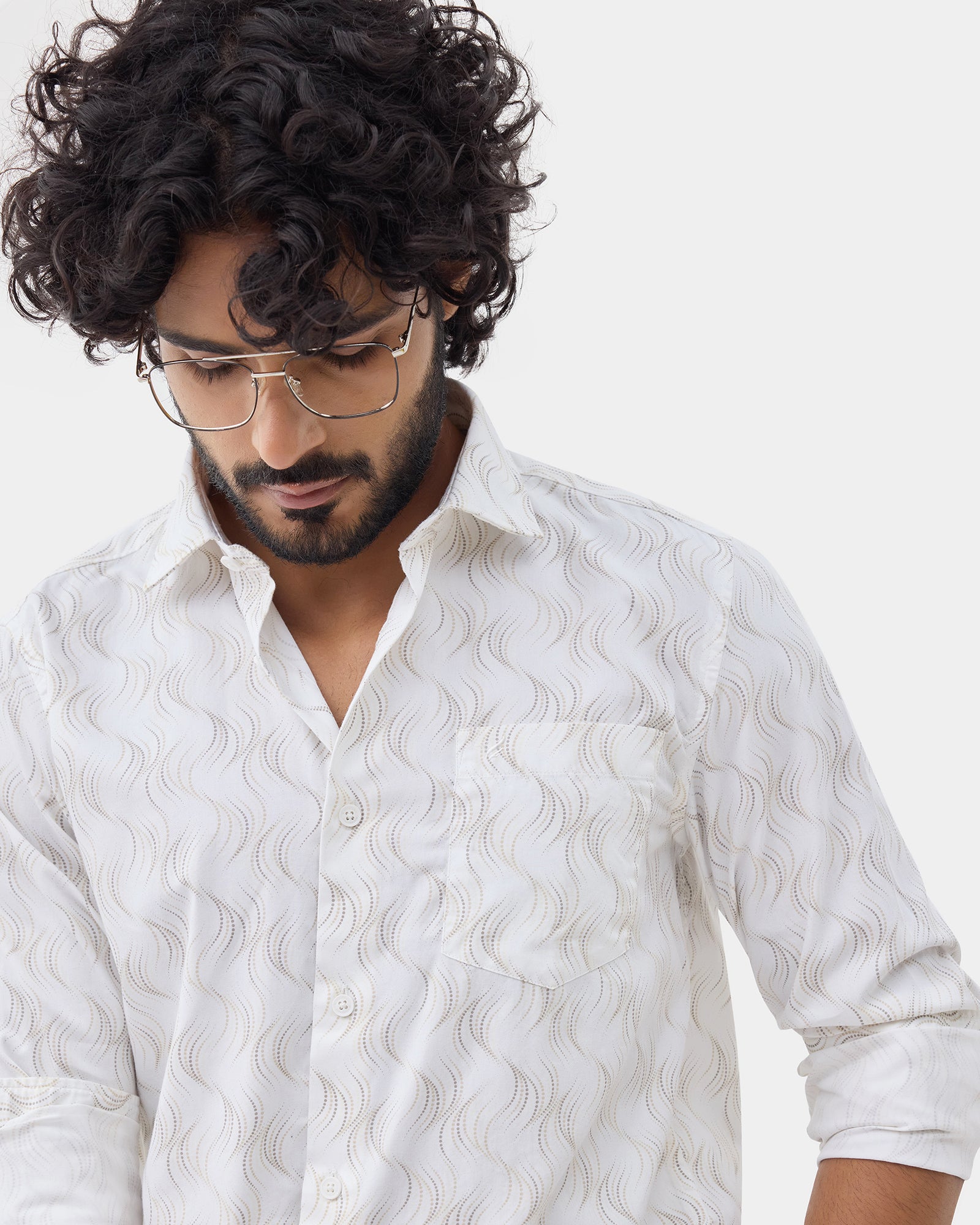 White Printed Shirt - Keno
