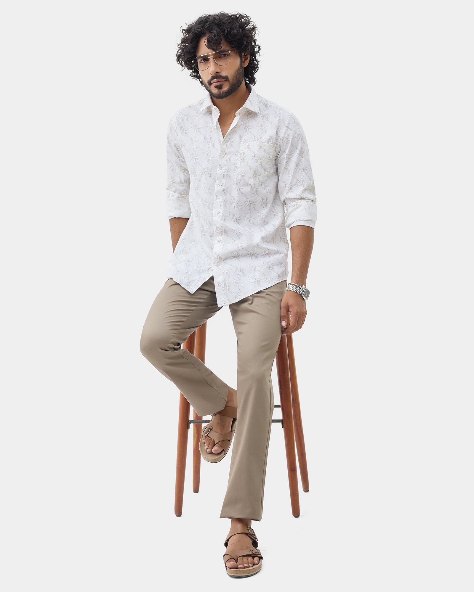 White Printed Shirt - Keno