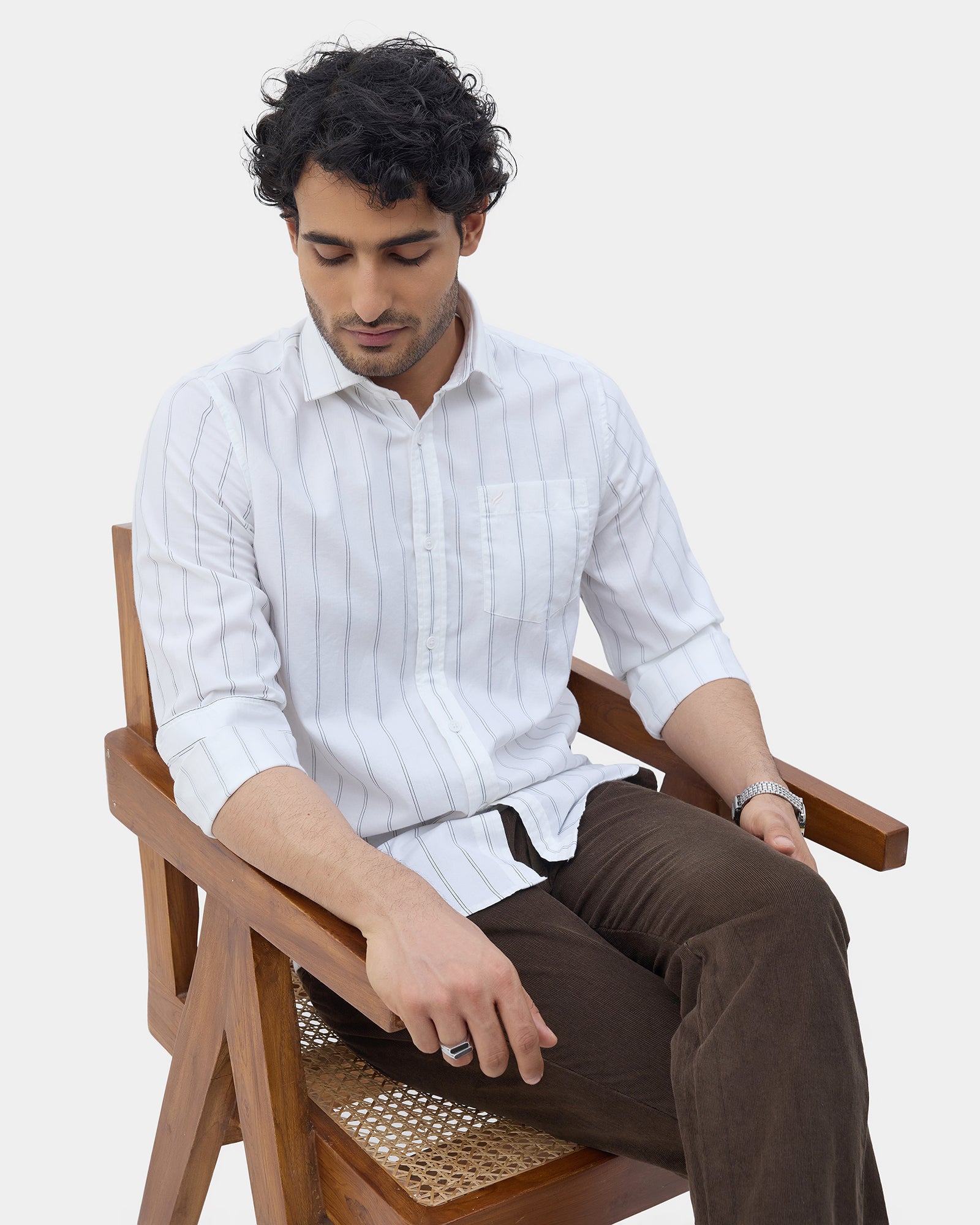 Off White Stripe Shirt - Rosten