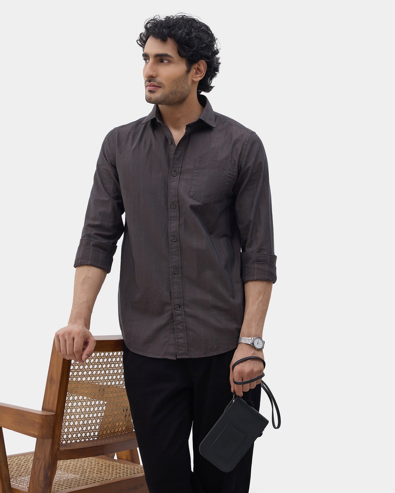LONG SLEEVE INDIA FIT STRIPE SHIRT