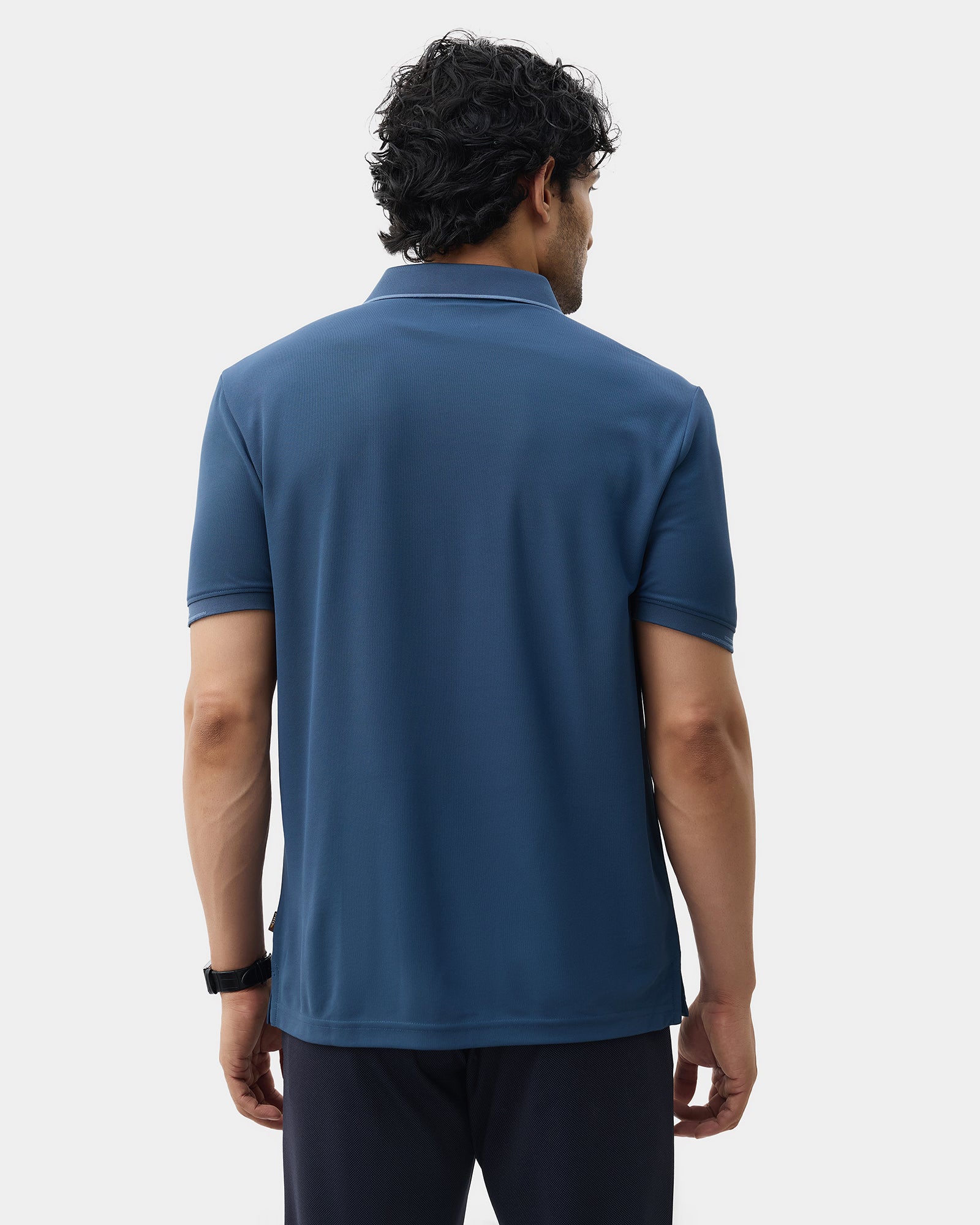 Dark Blue TechPro Printed Polo - Tae