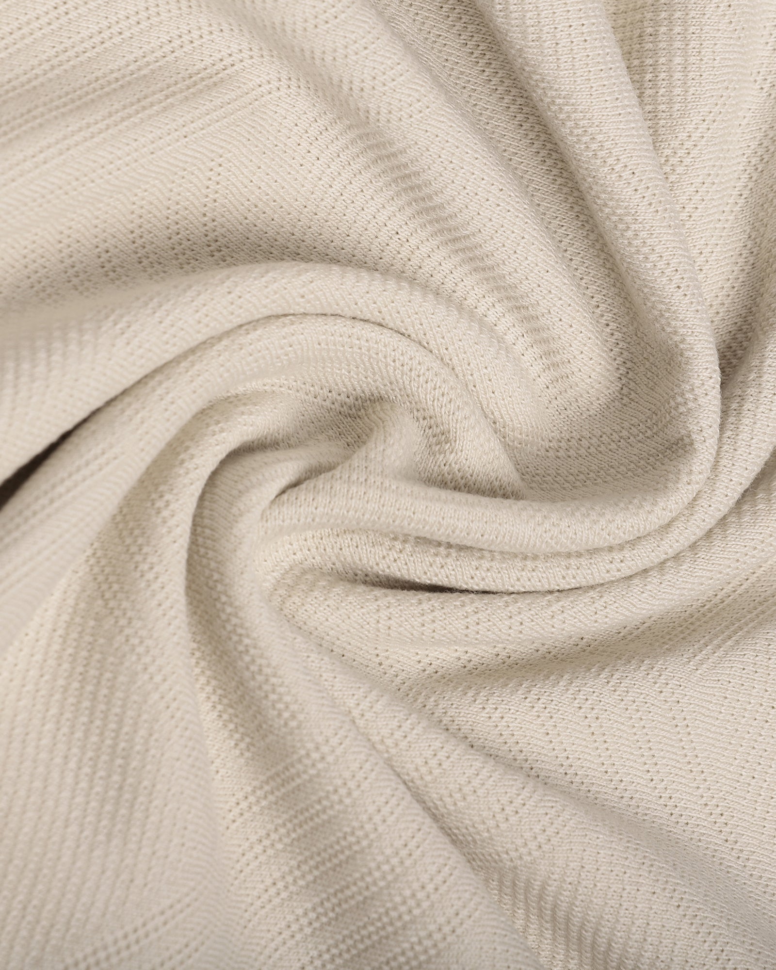 Almond Beige Textured Polo - Lina