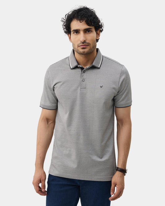 Light Grey Textured Polo - Bomi