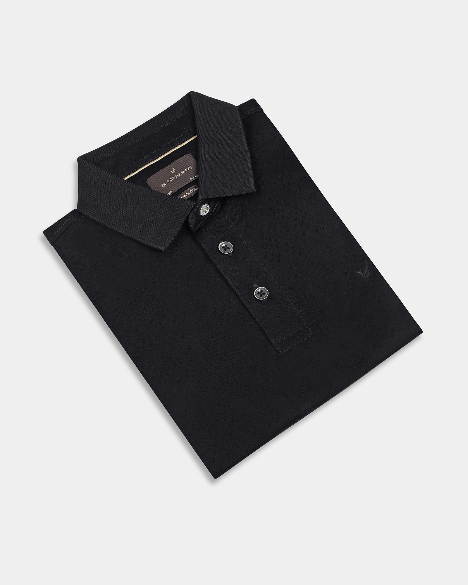 Black Textured Polo - Min Jun