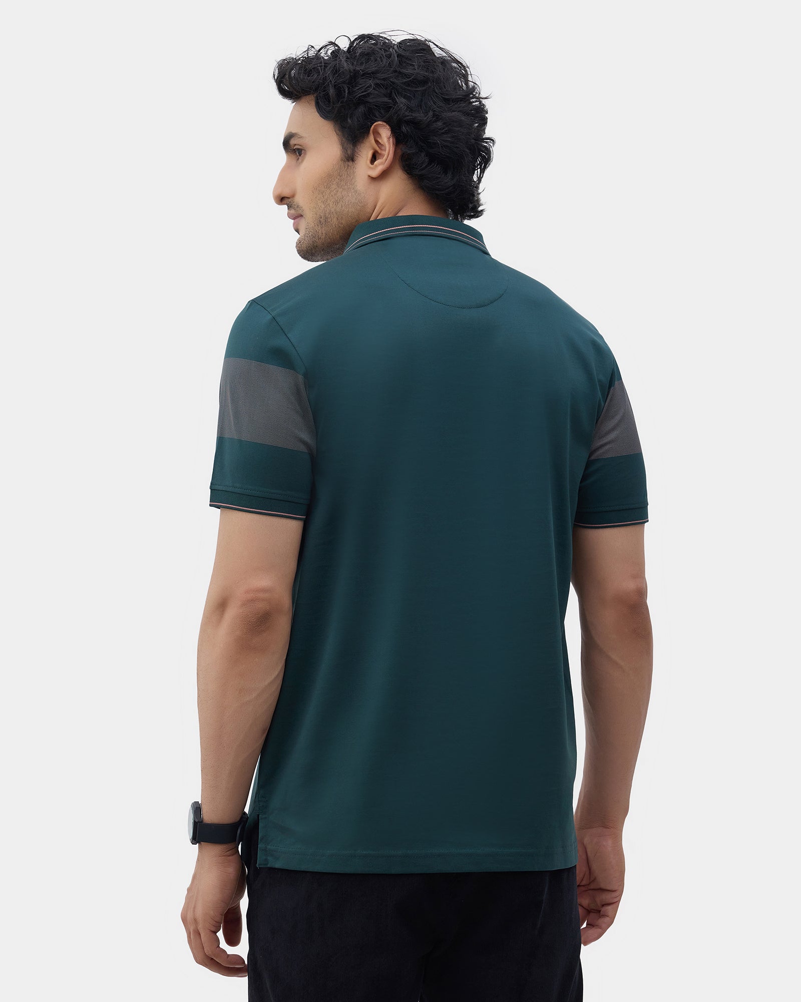 Dark Green Printed Polo - Muki