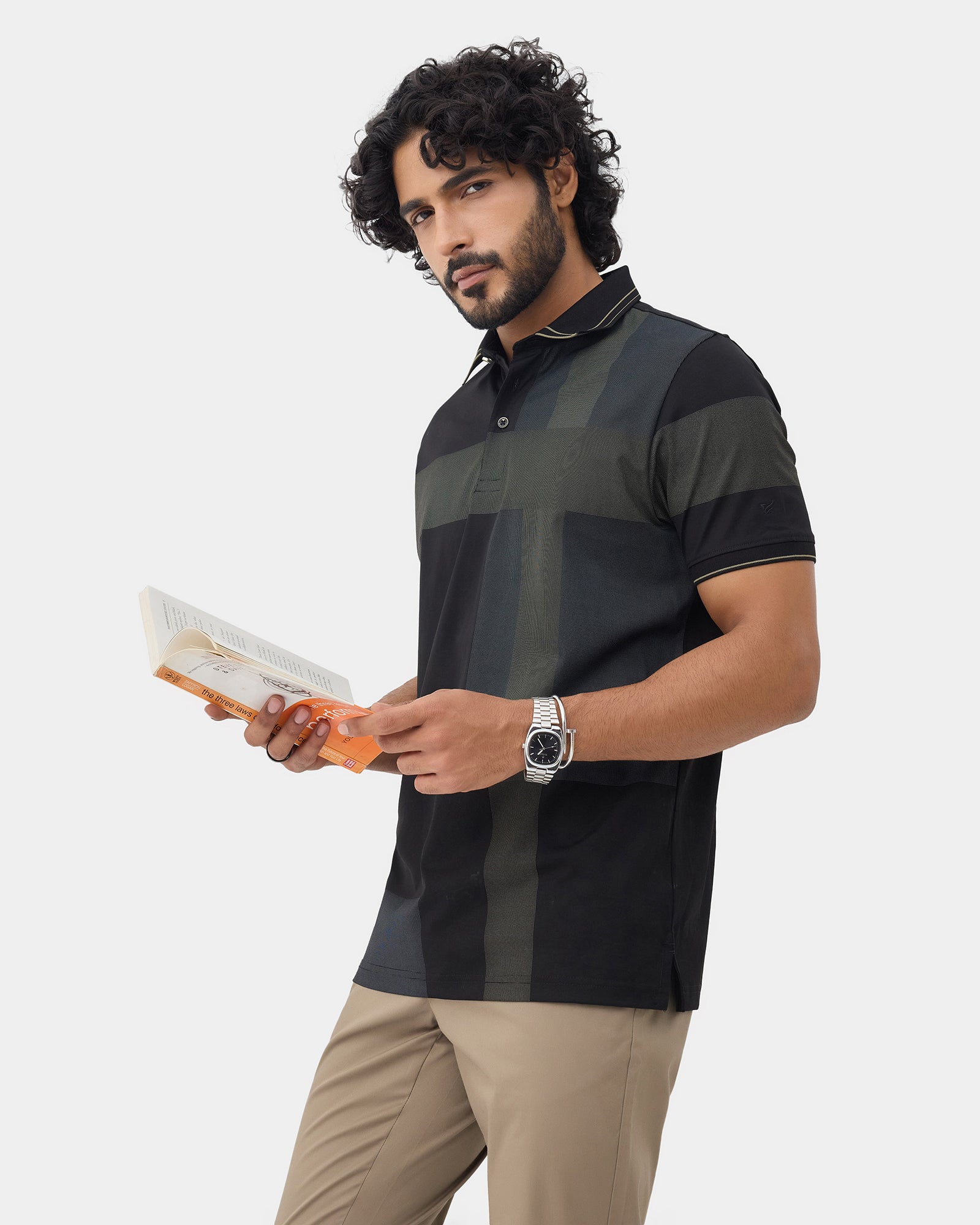 Black Printed Polo - Muki
