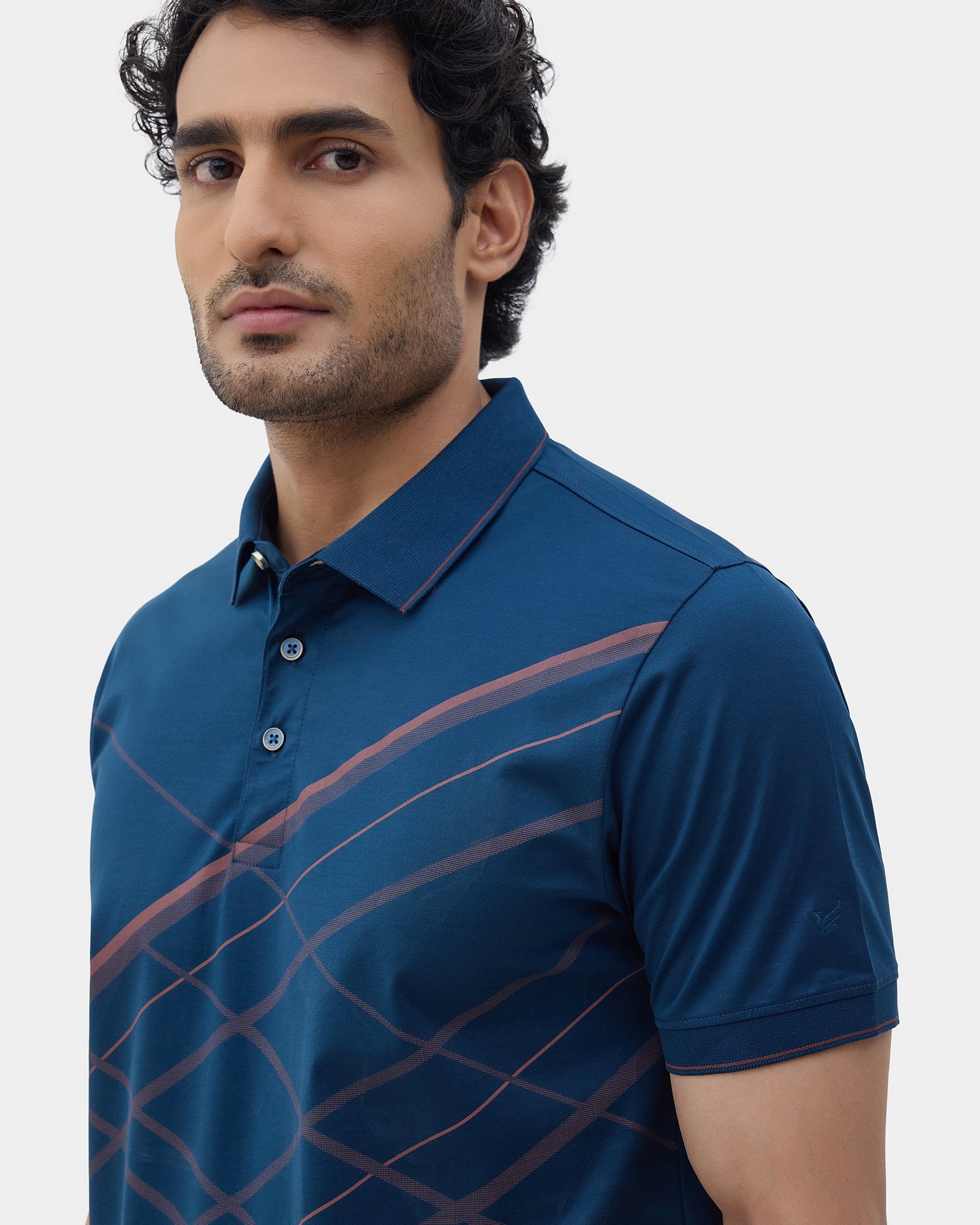 Galactic Blue Printed Polo - Pita
