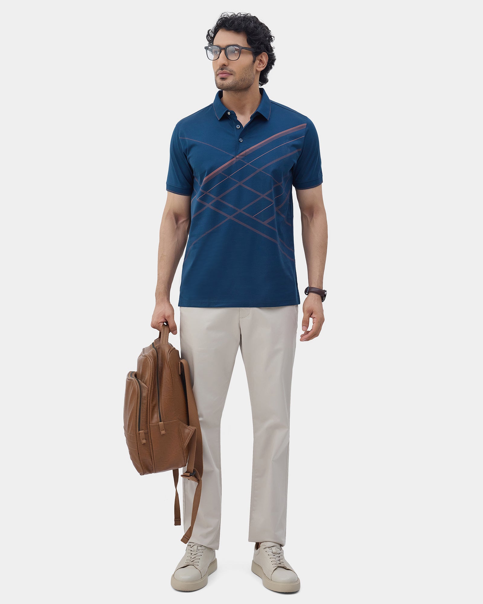Galactic Blue Printed Polo - Pita