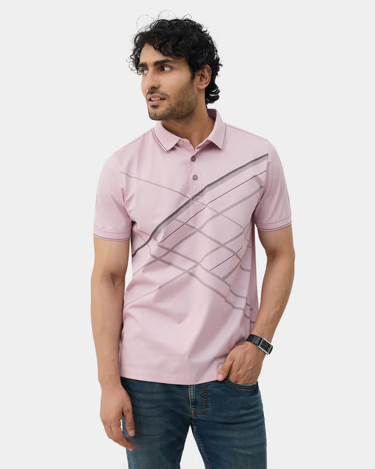 Lilac Printed Polo - Pita