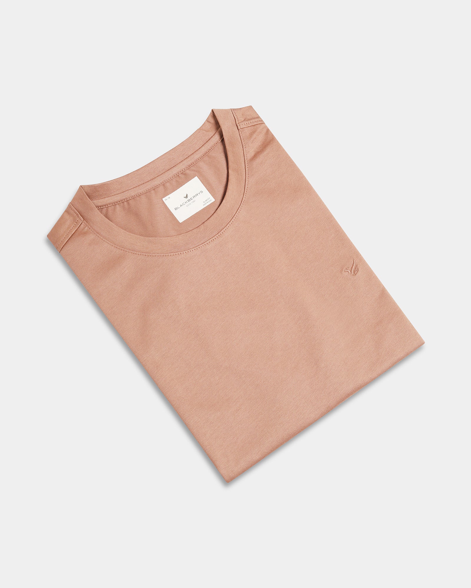 Beaver Brown Crew Neck Solid T-Shirt - Ginjiro