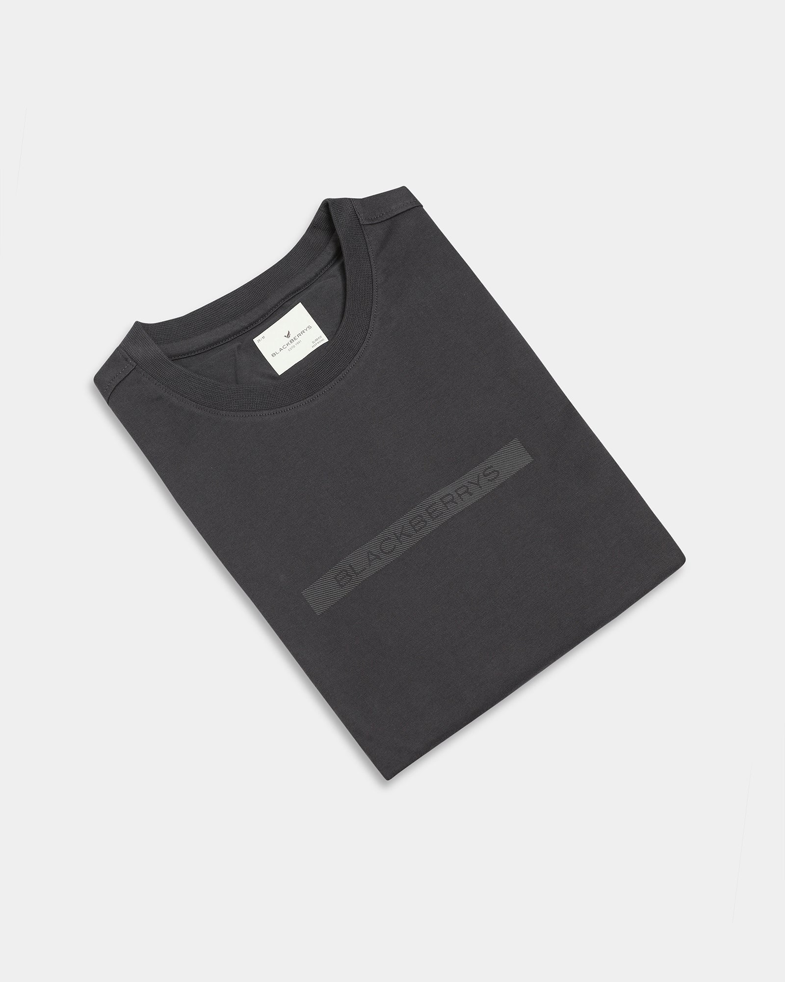 Charcoal Grey Crew Neck Printed T-Shirt - Marimo