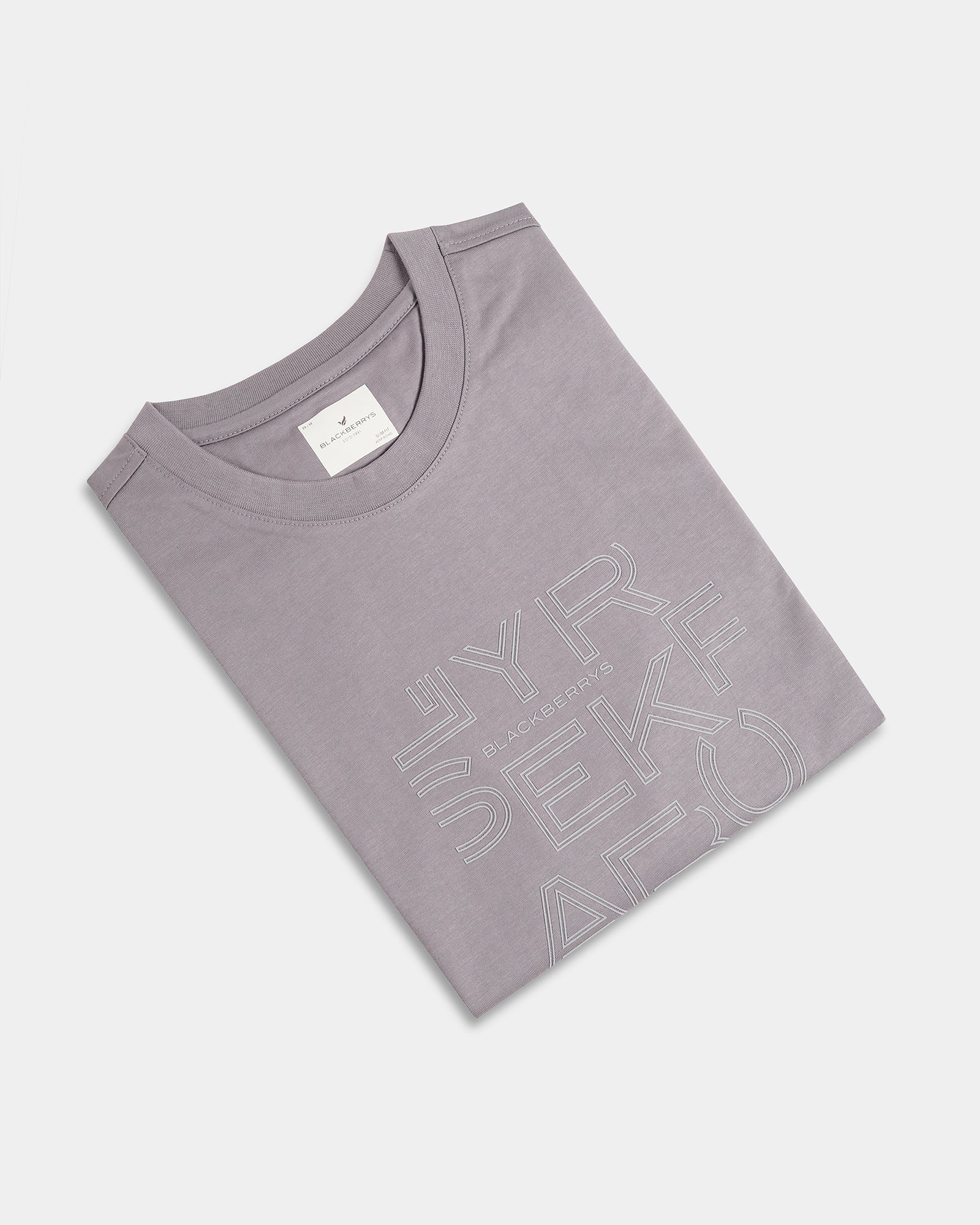 Front Gray Crew Neck Printed T-Shirt - Kamigata