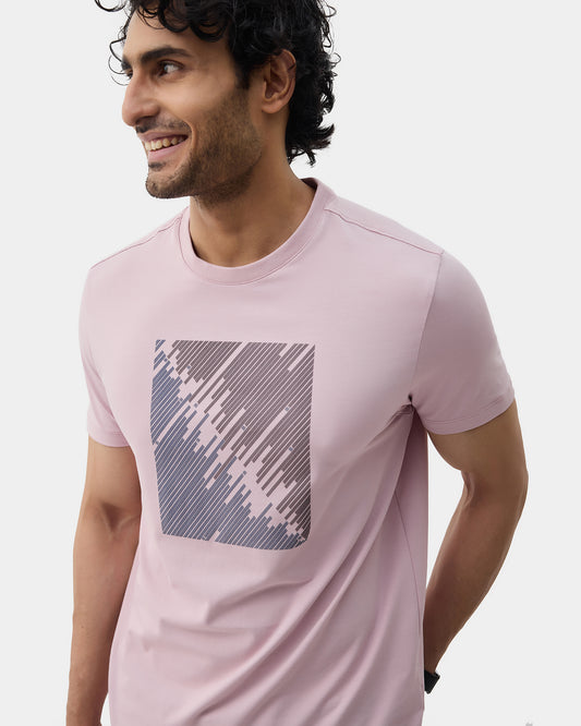 Lilac Crew Neck Printed T-Shirt - Megumi