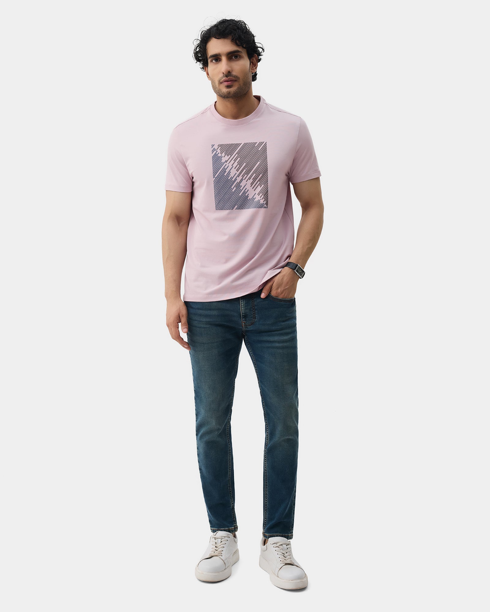 Lilac Crew Neck Printed T-Shirt - Megumi