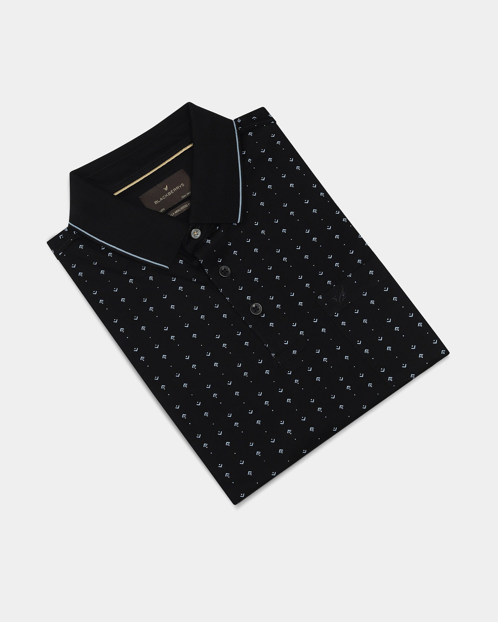 Black Printed Polo - Kima