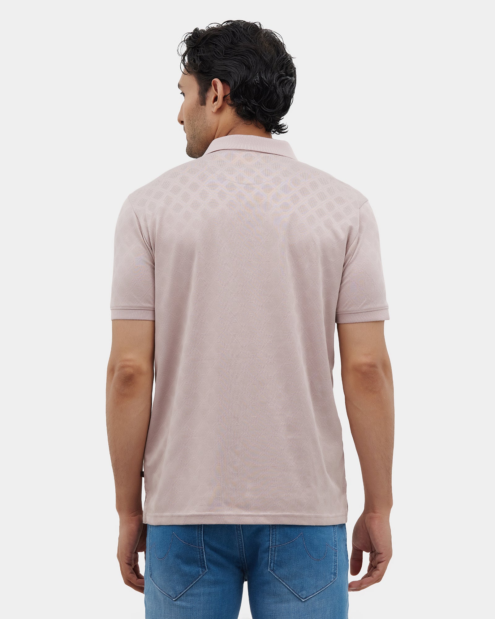 Ether Beige Textured Polo - Cho
