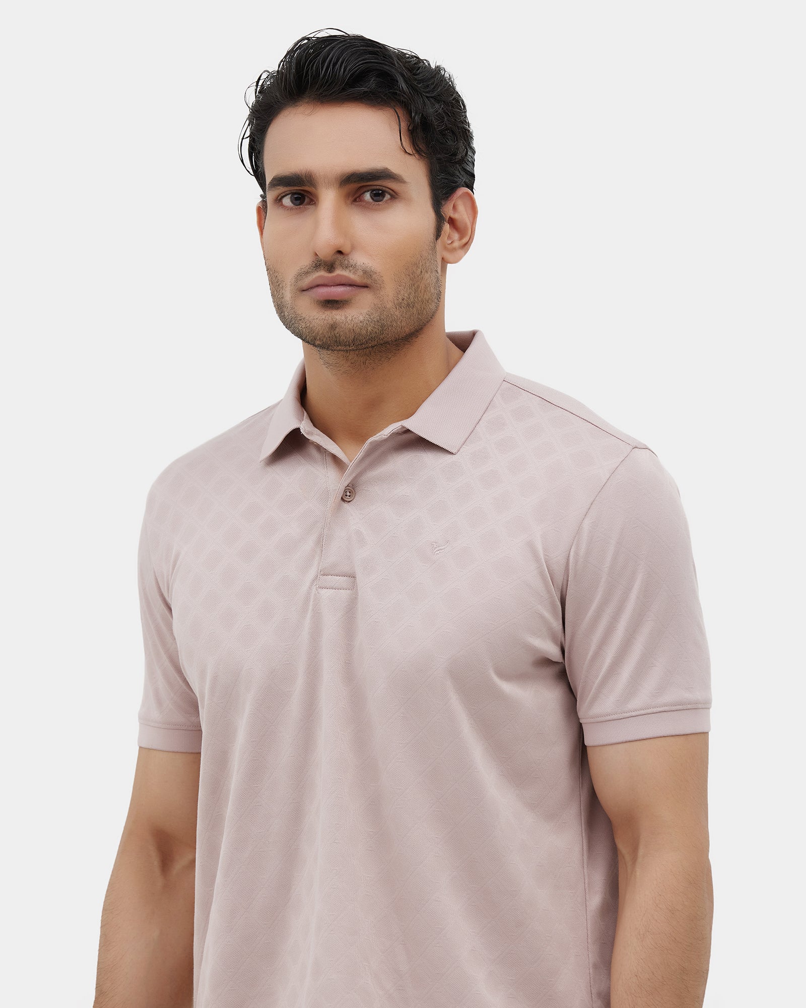 Ether Beige Textured Polo - Cho
