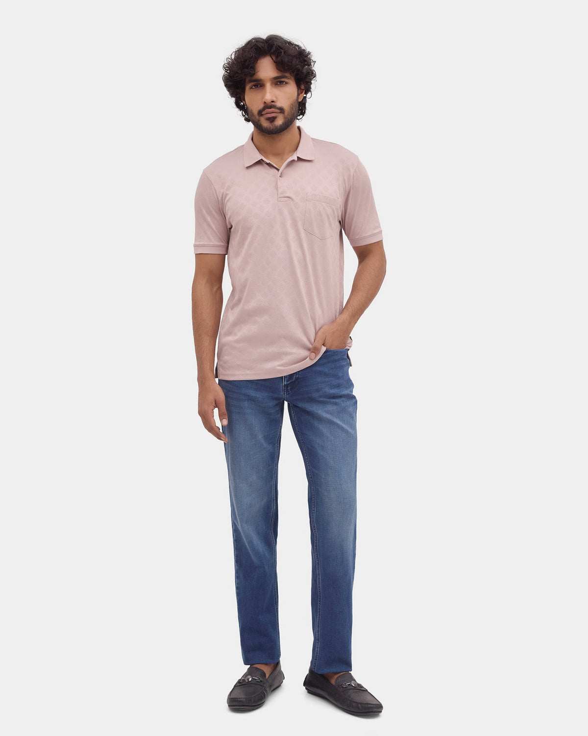 Ether Beige Textured Polo - Cho