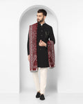 Solid Ethnic 2 Pcs Suit In Black (Richard) - Blackberrys