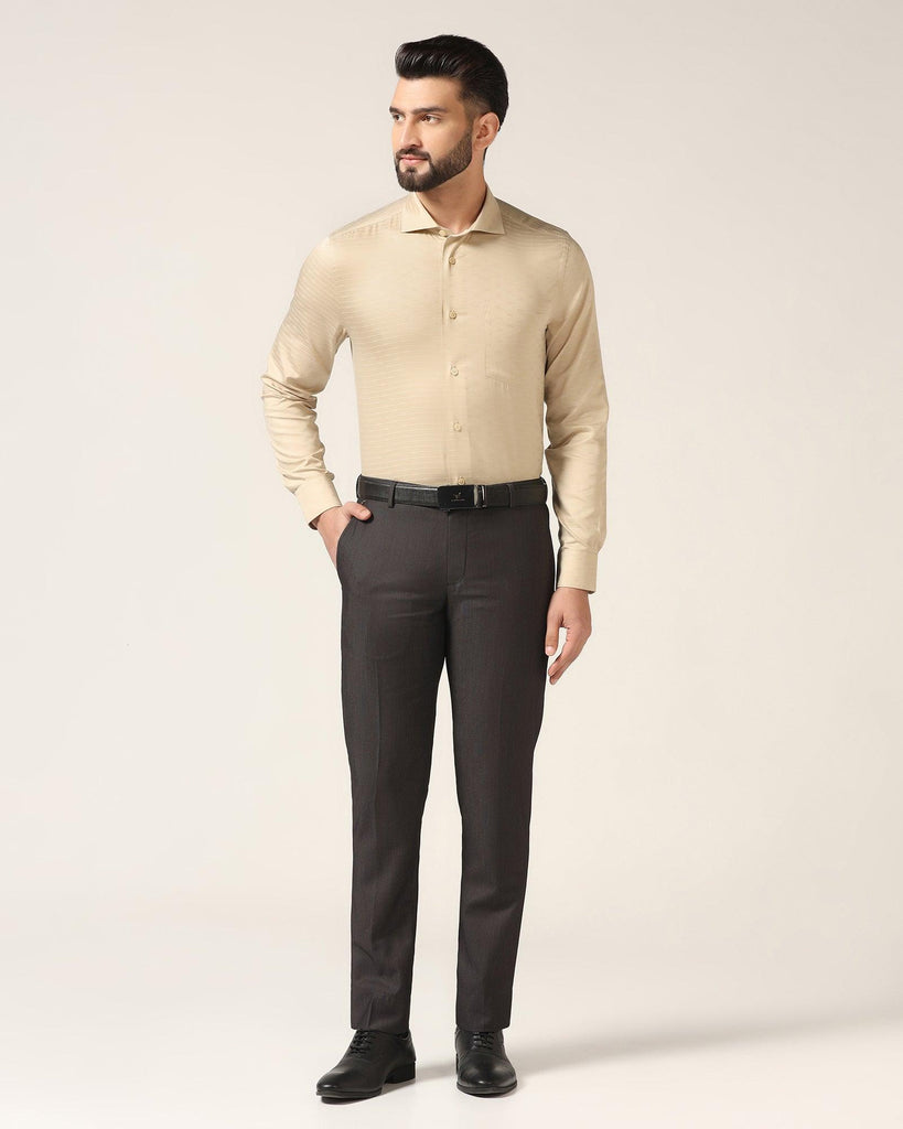 Formal Beige Stripe Shirt - Dax