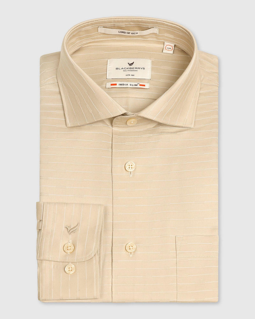 Formal Beige Stripe Shirt - Dax