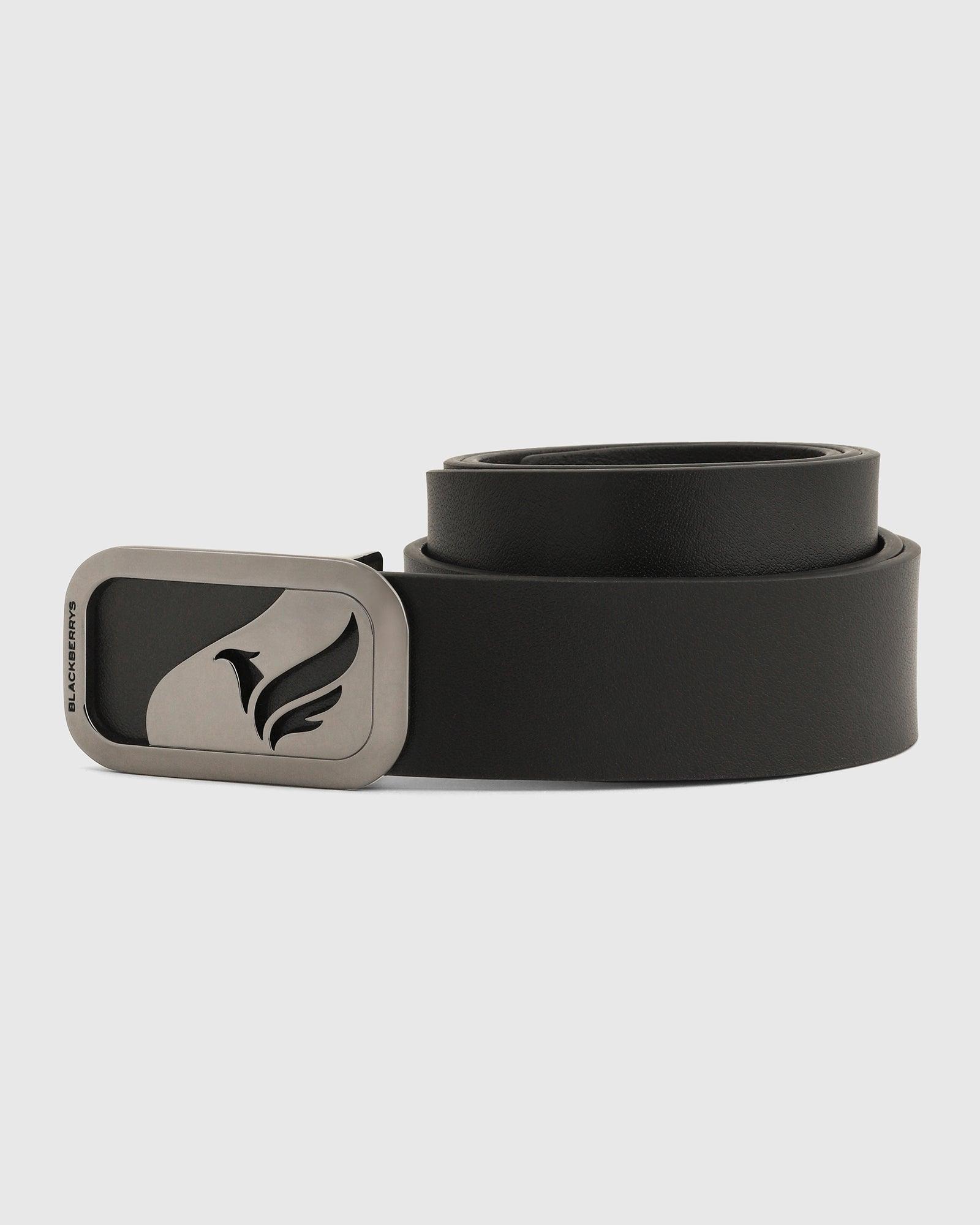 Leather Black Solid Belt - Quakis