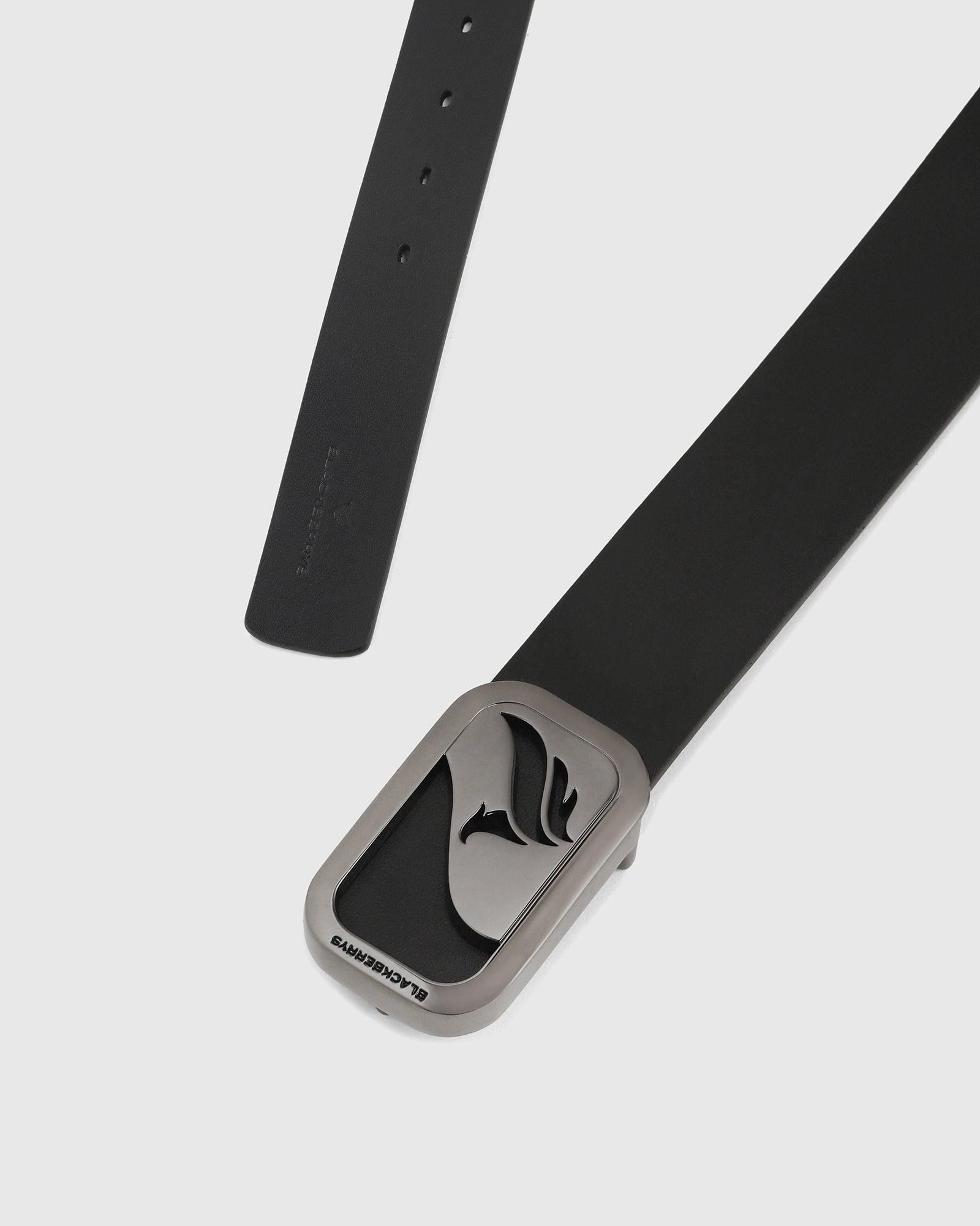 Leather Black Solid Belt - Quakis
