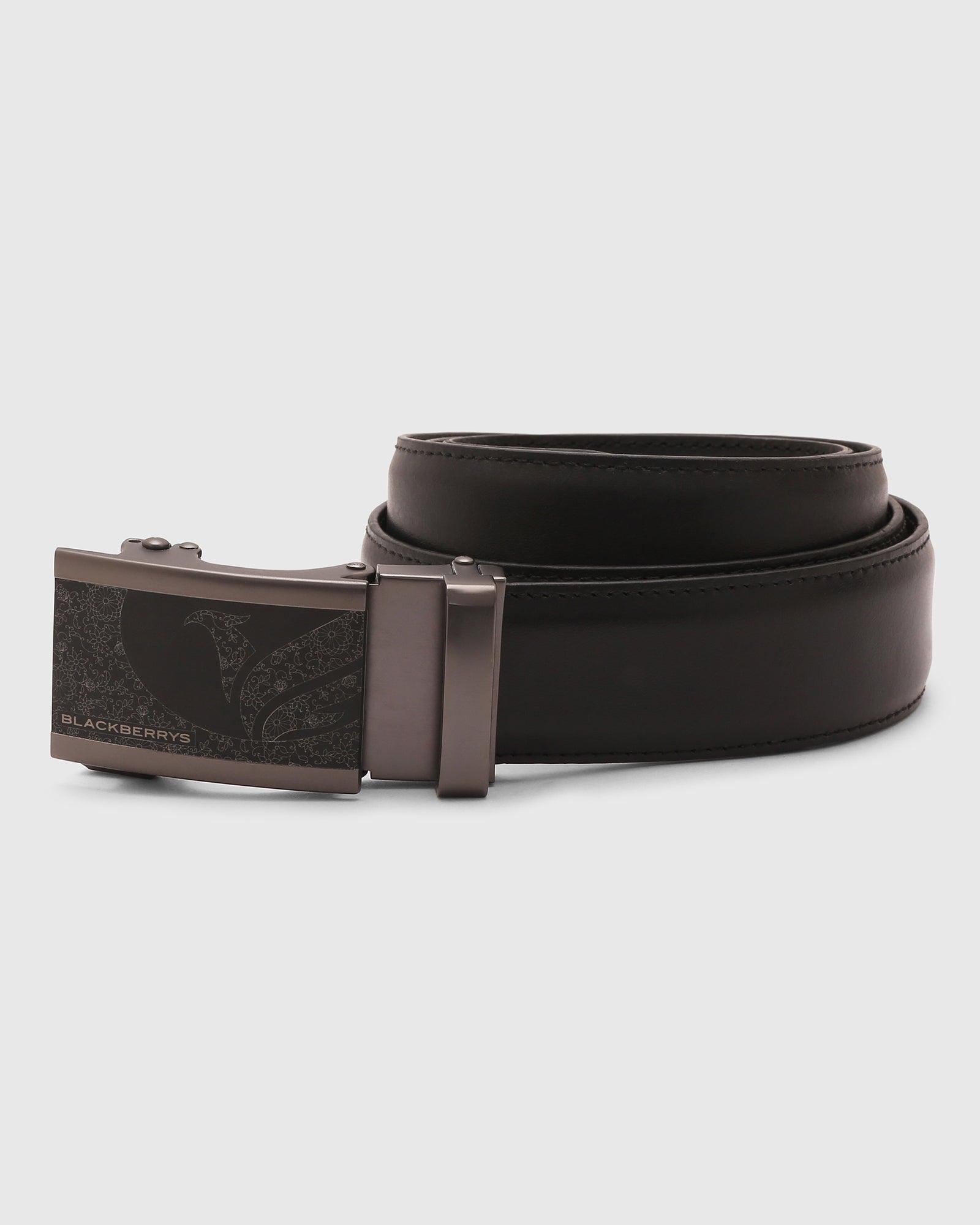 Leather Black Solid Belt - Quarter