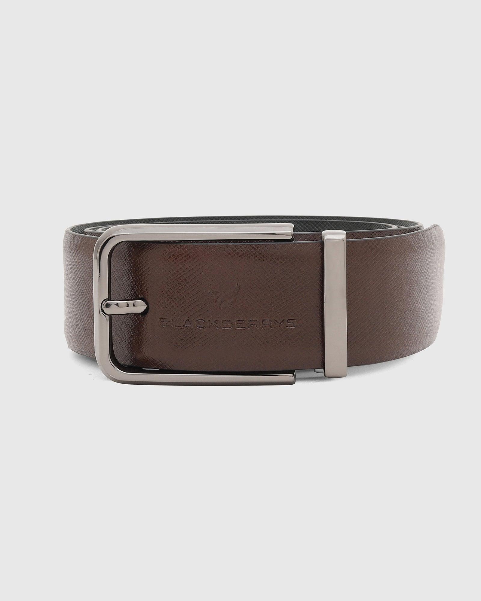 Leather Brown Olive Solid Belt - Qamila