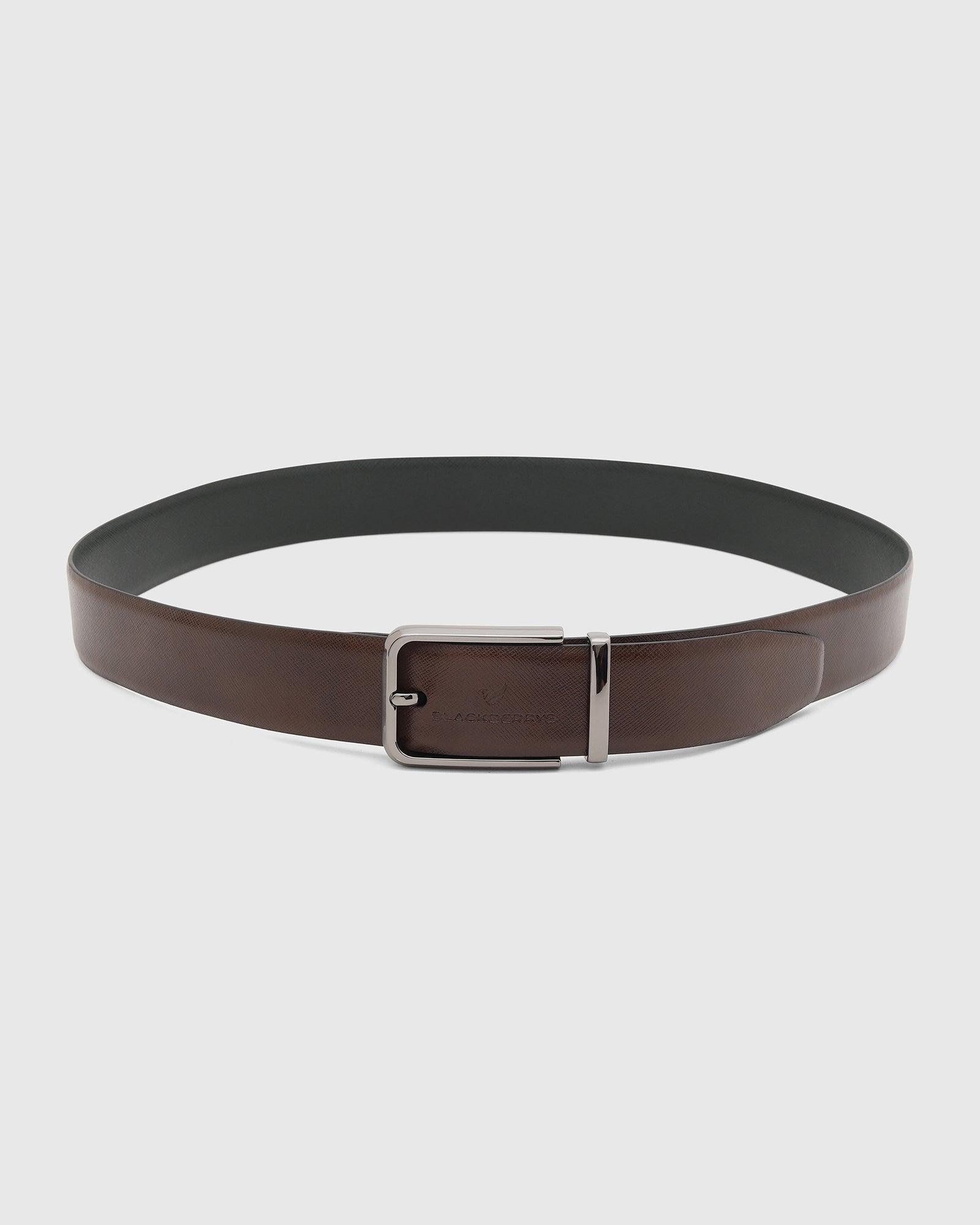 Leather Brown Olive Solid Belt - Qamila