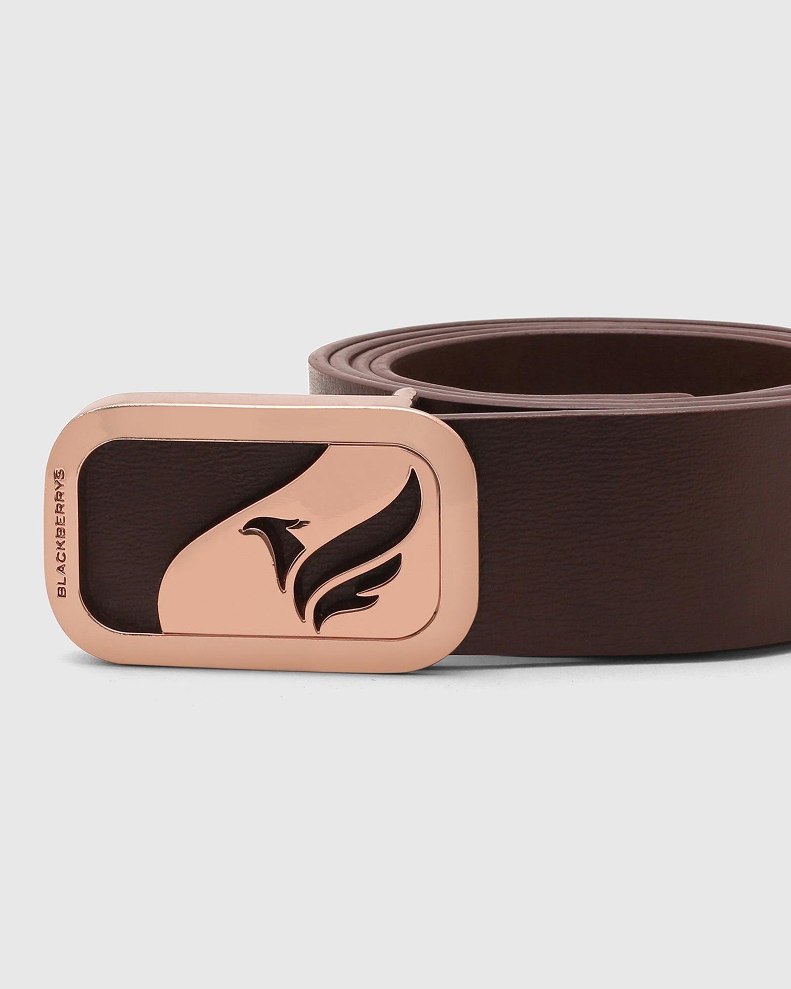 Leather Brown Solid Belt - Quakis