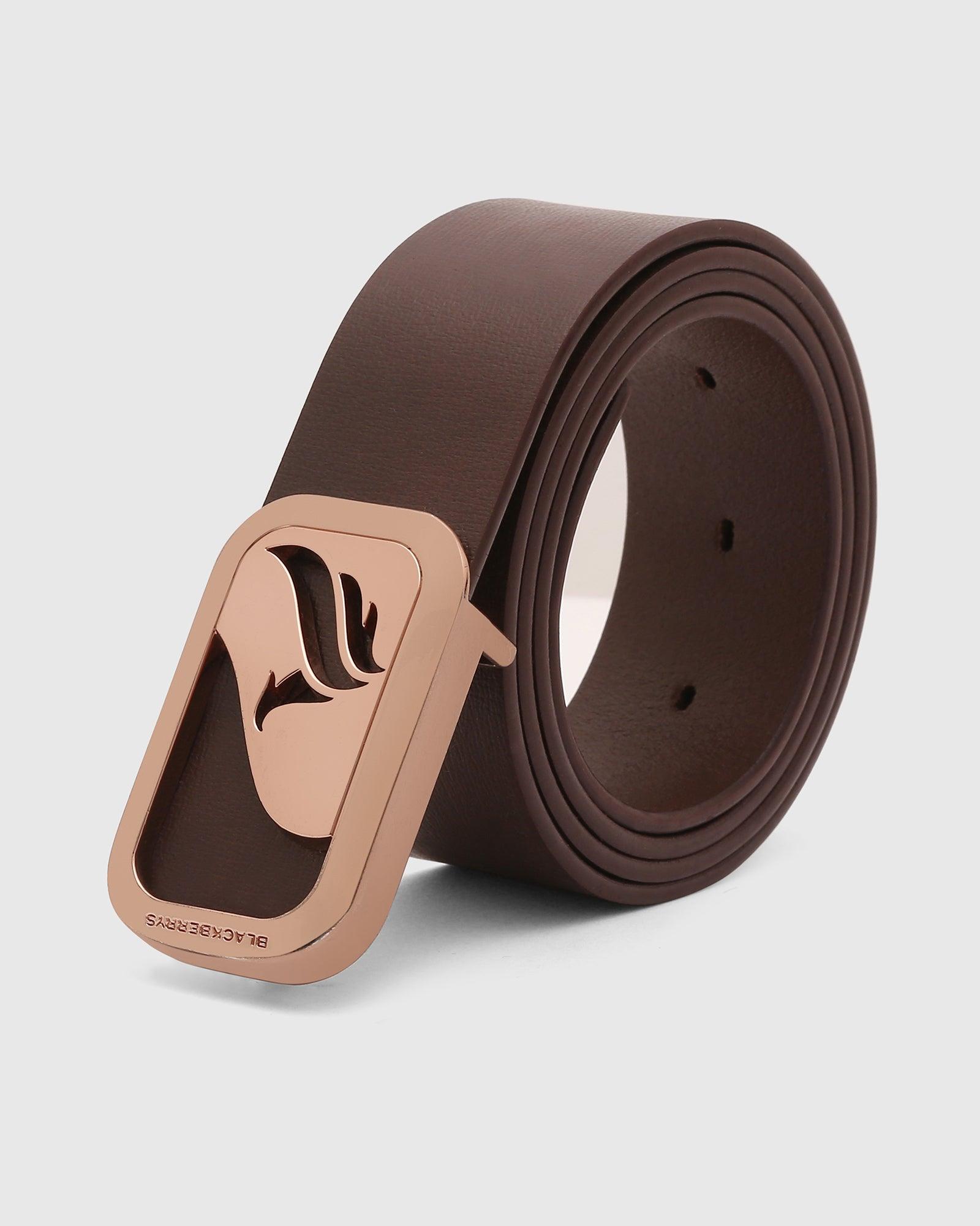 Leather Brown Solid Belt - Quakis