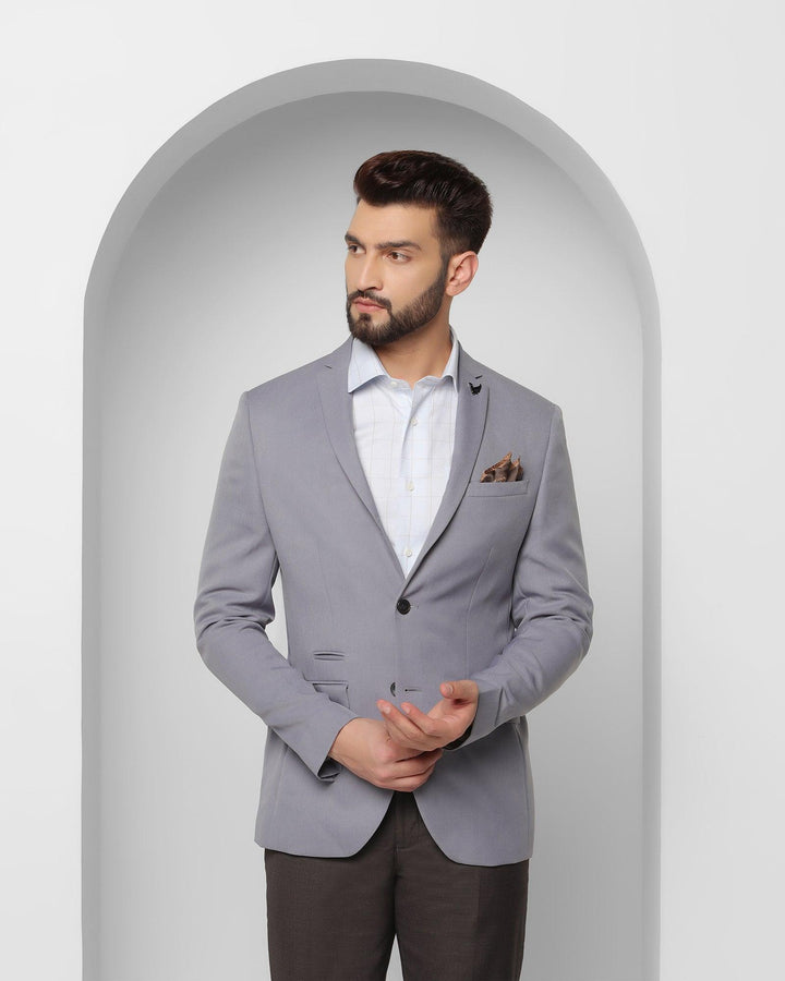 Formal Light Blue Solid Blazer - Suarez