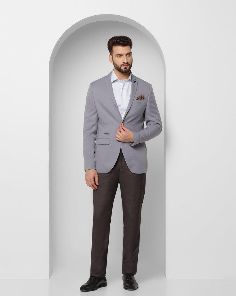 Formal Light Blue Solid Blazer - Suarez